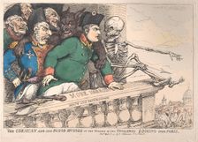 The Corsican and His Bloodhounds at the Window of the Thuilleries Looking Over P..., April 16, 1815. Creator: Thomas Rowlandson