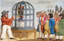 The Corsican Bajazet in London 1803. Artist: Anon