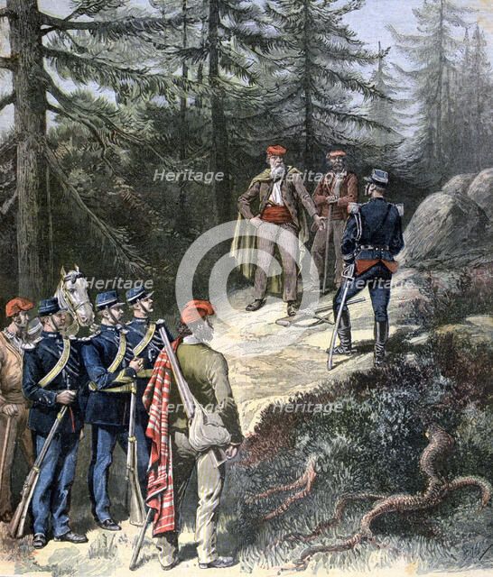 The Corsican Bandit, Jacques Bellacoscia, Surrendering to the Police, 1892. Artist: Henri Meyer