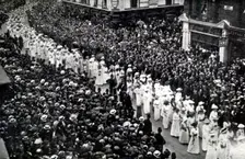 The Cortege of Emily Wilding Davison, London, June 14, 1913. Creator: Unknown