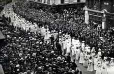 The Cortege of Emily Wilding Davison, London, June 14, 1913. Creator: Unknown