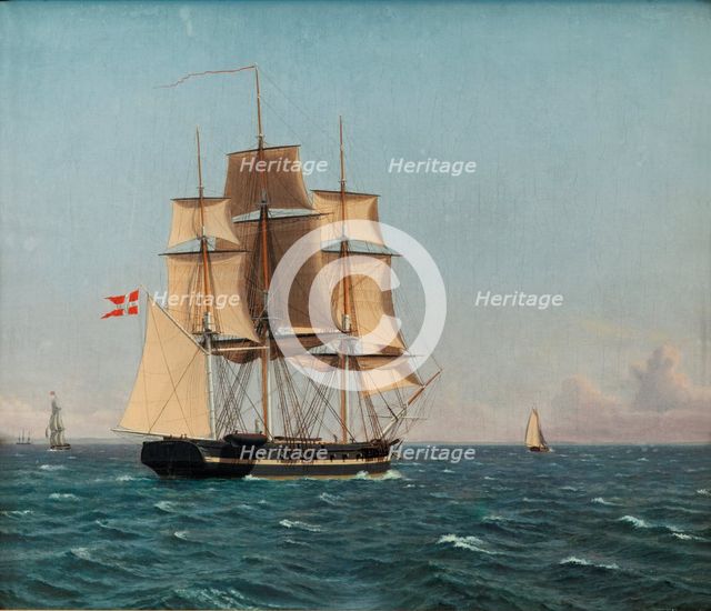 The Corvette Najaden under Sail, c1834. Creator: CW Eckersberg.