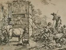 The Cows At The Watering Place (The Cow Drinking), 1680. Creator: Nicolaes Berchem