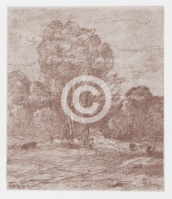 The Cows' Resting Place (Le Dormoir des vâches), 1871. Creator: Jean-Baptiste-Camille Corot.