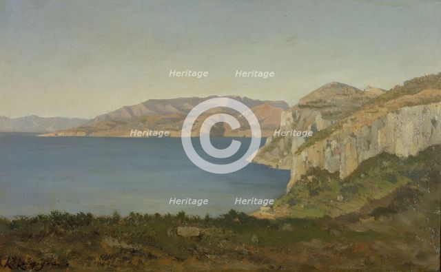 The Cote d'Azur, bay on the Mediterranean, between 1890 and 1915. Creator: Henri-Joseph Harpignies.