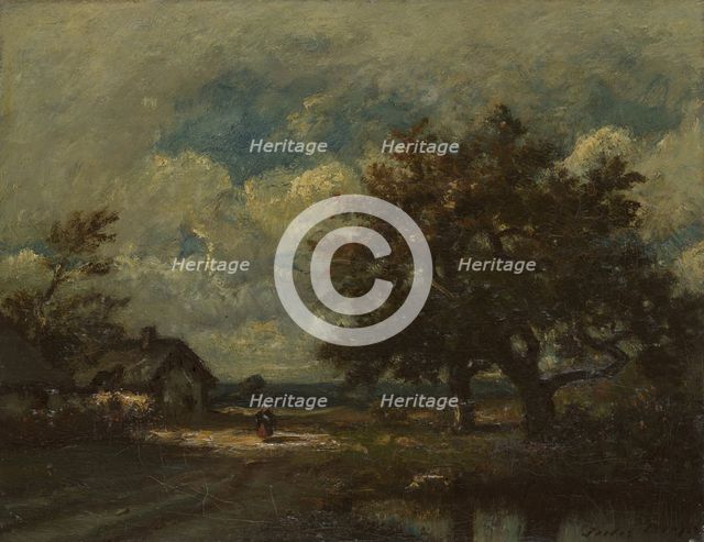 The Cottage by the Roadside, Stormy Sky, c. 1860. Creator: Jules Dupré.