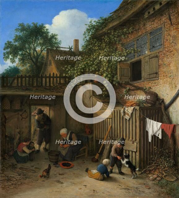 The Cottage Dooryard, 1673. Creator: Adriaen van Ostade.