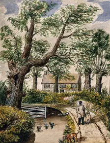 The cottage in which Edward Jenner first tried vaccination, 1865. Creator: F. Pick