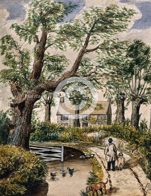 The cottage in which Edward Jenner first tried vaccination, 1865. Creator: F. Pick.