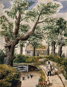 The cottage in which Edward Jenner first tried vaccination, 1865. Creator: F. Pick