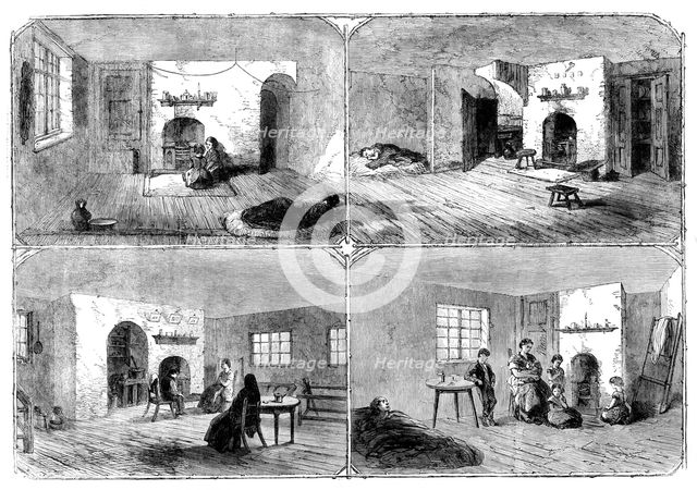 The Cotton Famine: dwellings of Manchester operatives, 1862. Creator: Unknown.