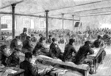 The Cotton Famine: school for mill operatives at Mr. Stirling's mill...Manchester, 1862. Creator: Unknown