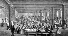 The Cotton Famine: working men's dining-hall, Gaythorn cooking-depot, Manchester, 1862. Creator: Unknown