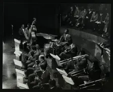 The Count Basie Orchestra in concert at Colston Hall, Bristol, 1957. Creator: Denis Williams