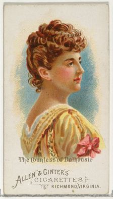 The Countess of Dalhousie, from World's Beauties, Series 1 (N26) for Allen & Ginter Cigare..., 1888. Creator: Allen & Ginter