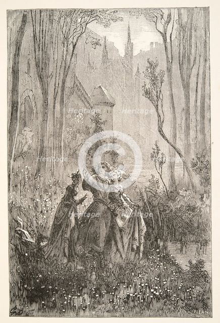 The Countess of the Fountain and her Damsels, from Stories of the Days of King Arthur by Charles Hen