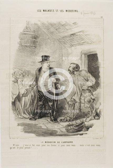 The Country Doctor (plate 13), 1843. Creator: Charles Emile Jacque.
