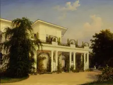 The country estate Kachanovka, 1849. Artist: Voloskov, Alexei Yakovlevich (1822-1882)