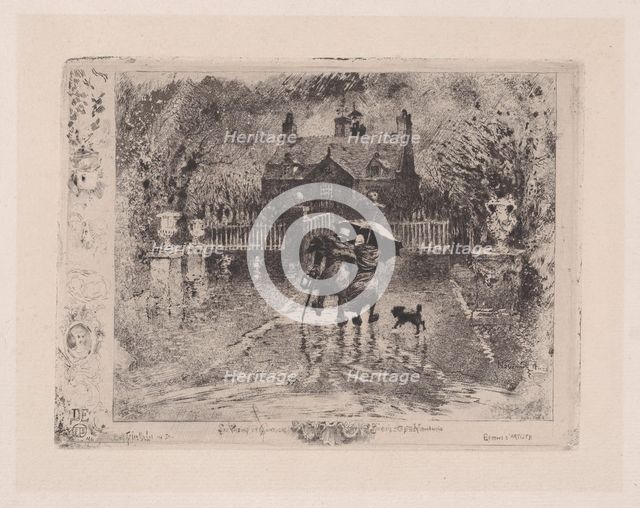 The Country Neighbors (Les Voisins de Campagne), 1860-98. Creator: Felix Hilaire Buhot.