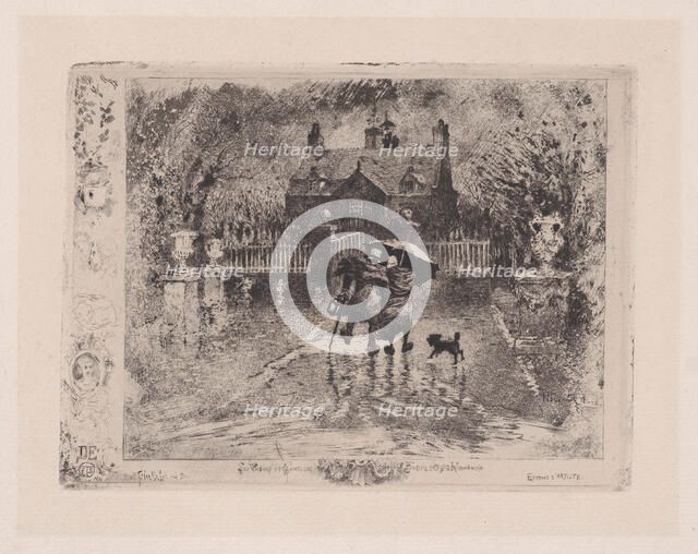 The Country Neighbors (Les Voisins de Campagne), 1860-98. Creator: Felix Hilaire Buhot.