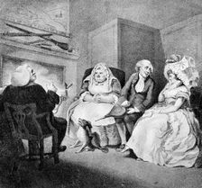 The Country Vicar's Fire Side 1781. Artist: E Williams