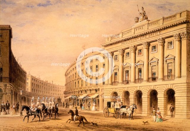 The County Fire Office, London, first half of the 19th century. Creator: Thomas Hosmer Shepherd.
