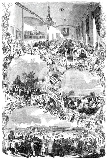 The Council Dinner at the Victoria Archery Rooms, the Trial of Implements at Swathling, 1844. Creator: Unknown.
