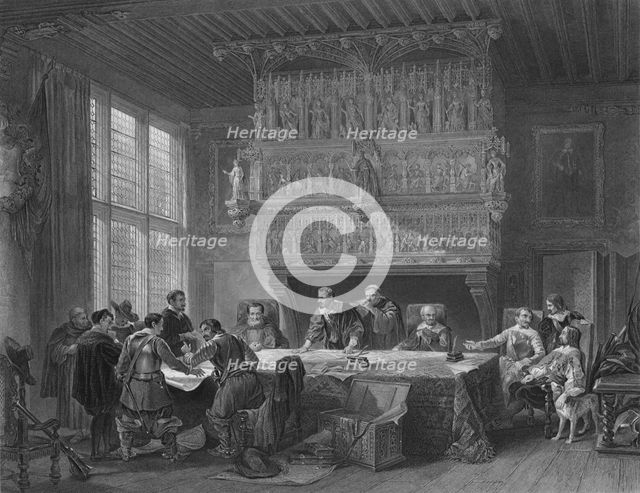 'The Council of War at Courtray', (1854).  Creator: John Godfrey.