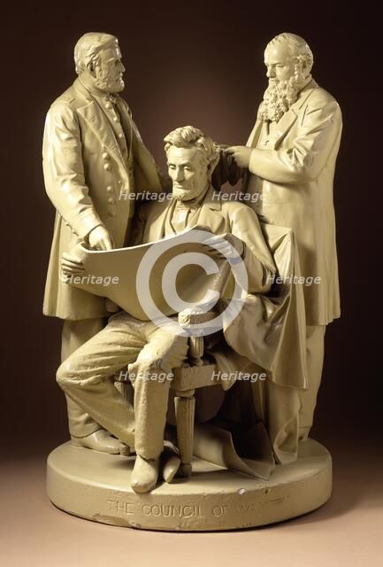 The Council of War (Abraham Lincoln, Gideon Welles, Ulysses S. Grant), 1868. Creator: John Rogers.