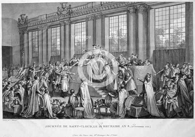 'The coup d'état of the 18th Brumaire (9th November), 1799', 19th century. Artist: Unknown