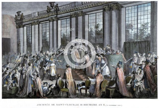 'The coup d'état of the 18th Brumaire (9th November), 1799', 19th century. Artist: Unknown