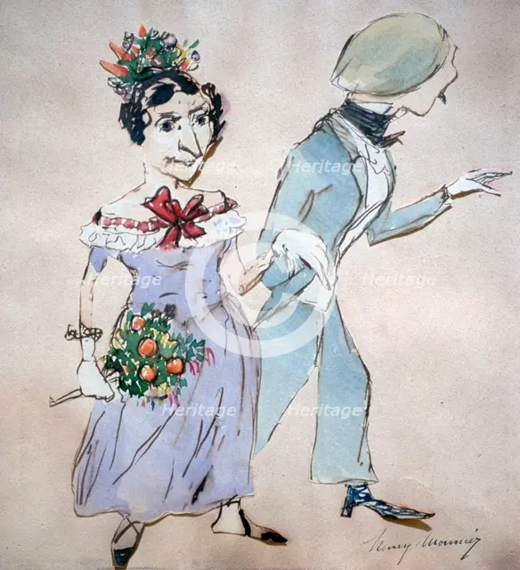 'The Couple with the Bouquet', c1825-1877. Artist: Henry Bonaventure Monnier