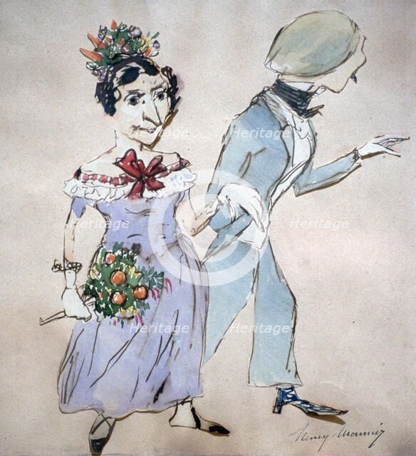 'The Couple with the Bouquet', c1825-1877. Artist: Henry Bonaventure Monnier