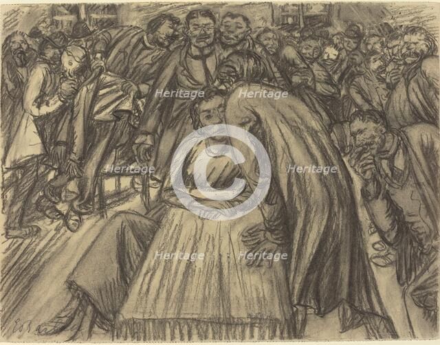 The Couple in the Crowd, 1917. Creator: Ernst Barlach.