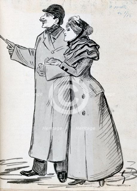 'The Couple, Man with the Bowler Hat', c1870-1893. Artist: Guy de Maupassant