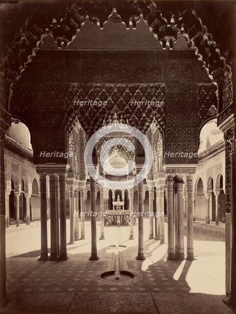 The Court of Lions in the Alhambra, 1870. Creator: Laurent, Juan (1816-1886).