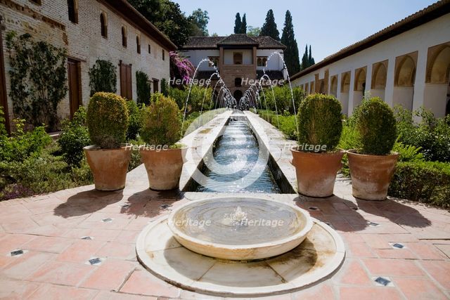 The Court of the Water Channel, the Palacio de Generalife, Alhambra, Granada, Spain, 2007. Creator: Samuel Magal.