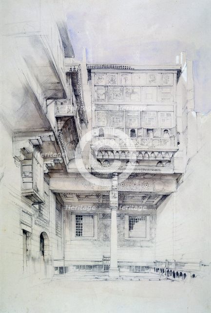 'The Court of the House of the Artist, Cairo', Egypt, 19th century. Artist: John Frederick Lewis