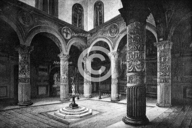 The Court of the Palazzo Vecchio, Florence, Italy, 1882. Artist: Unknown