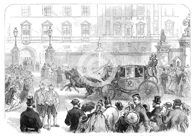 The Court at Buckingham Palace on Saturday last: arrival of the foreign ambassadors, 1864. Creator: Unknown.