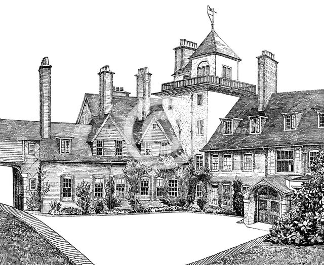 'The Court Yard, Standen, East Grinstead', 1900. Artist: Unknown