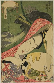 The Courtesan Takigawa of the Ogiya, from the series "Beauties of the Five...", c1795/1800. Creator: Ichirakutei Eisui