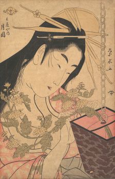 The Courtesan Tsukioka of Hyogoya. Creator: Ichirakutei Eisui