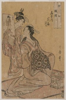 The Courtesan Hana-ogi of Ogiya as the Sennin Tekkai..., mid 1790s. Creator: Kitagawa Utamaro (Japanese, 1753?-1806)