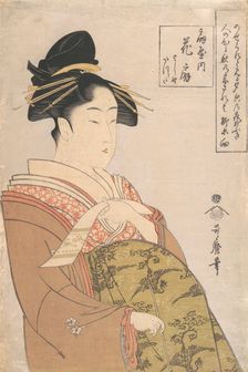 The Courtesan Hanaogi of the Ogiya Brothel in Yoshiwara, ca. 1793-94. Creator: Kitagawa Utamaro
