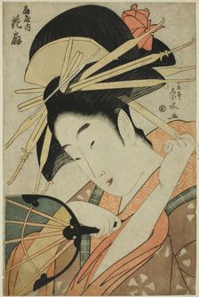 The Courtesan Hanaogi of the Ogiya, c. 1798. Creator: Ichirakutei Eisui