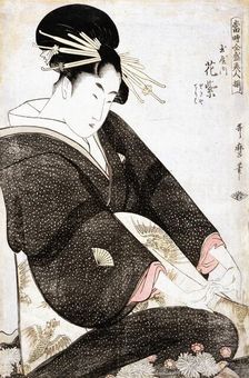 The Courtesan Hanamurasaki of Tamaya from the series Supreme Beauties of the Present Day, 1794. Creator: Kitagawa Utamaro