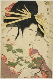 The Courtesan Hinazuru of the Chojiya, c. 1795. Creator: Ichirakutei Eisui