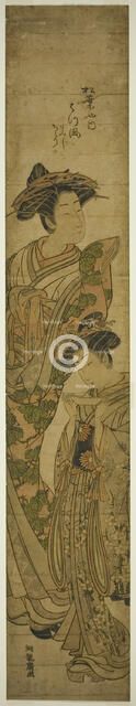 The Courtesan Matsukaze of the Matsubaya and Her Attendant, c. 1776/81. Creator: Isoda Koryusai.