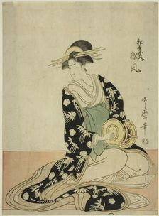 The Courtesan Matsukaze of the Matsubaya, from an untitled series of courtesans of the..., c. 1797. Creator: Kitagawa Utamaro